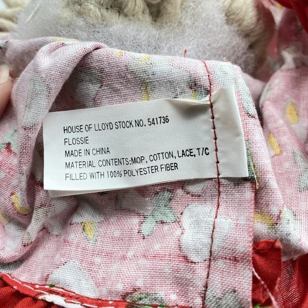 VTG 90s House Of Lloyd Flossie Christmas Bunny Doll Box‎ Holiday Cottagecore Y2K